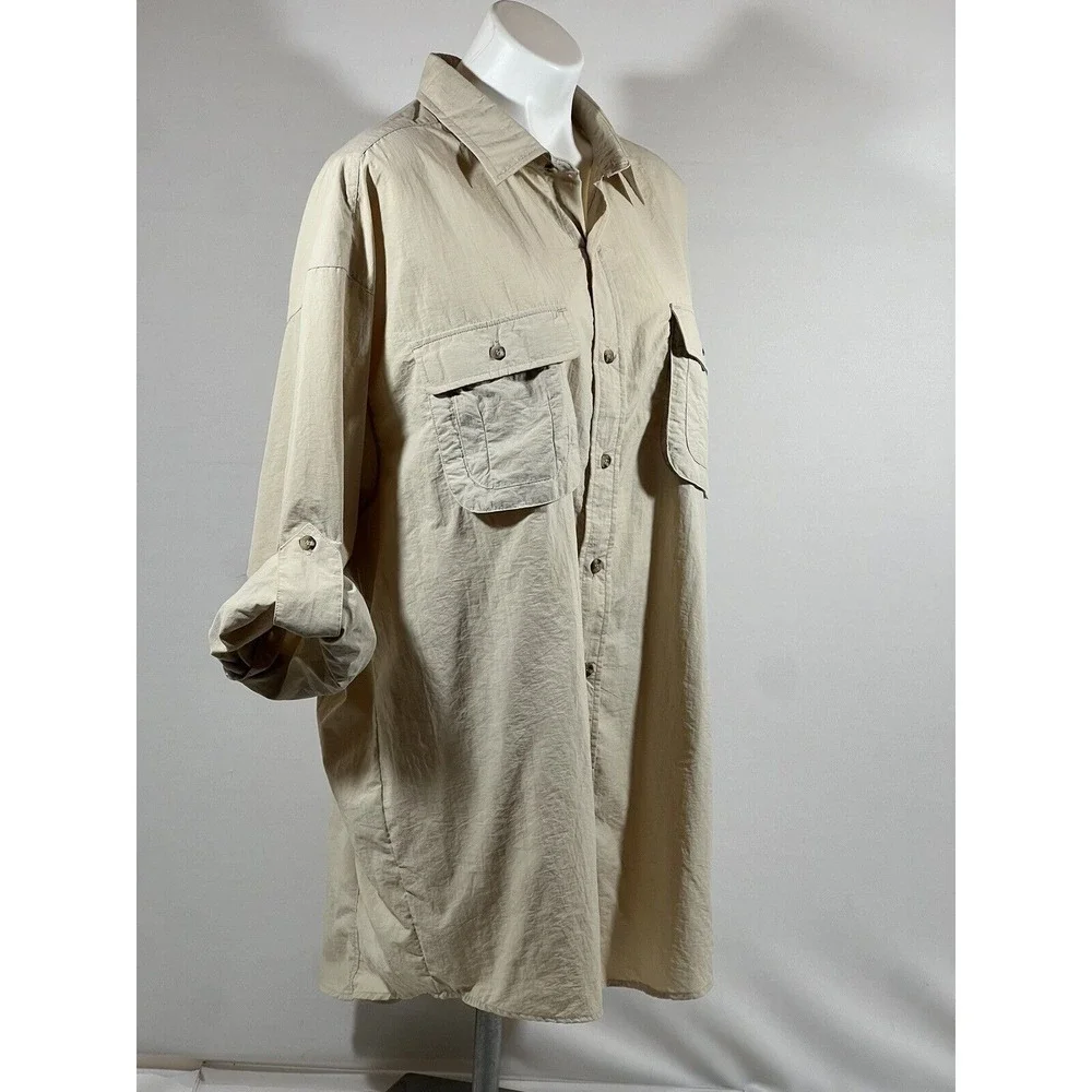 Sportif‎ Mens XXL Fishing Shirt Khaki Vented SPF Outdoor Utility